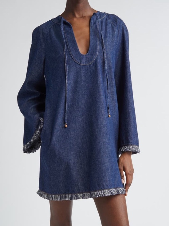 Zimmermann Dresses & Skirts - NWT Zimmermann Rhiannon Fringe Denim Dress Size US6